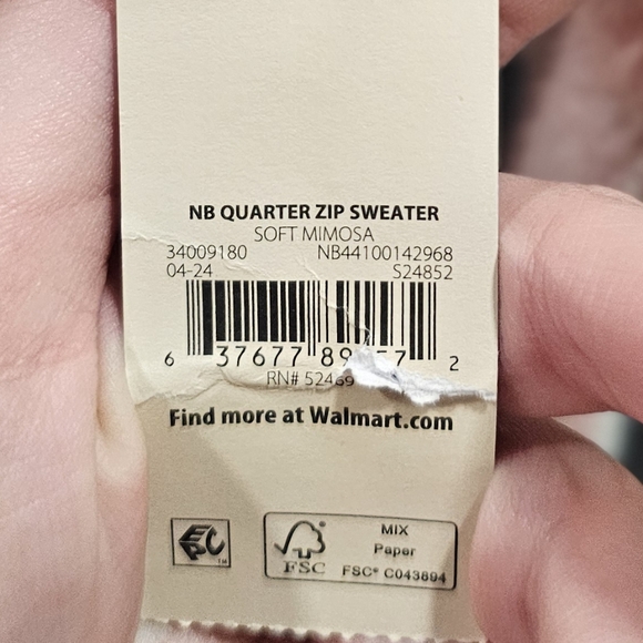 NWT Pink Plaid Quarter Zip Sweater - Picture 7 of 7